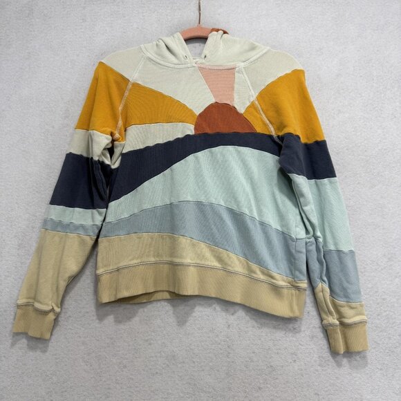 Faherty Tops - Faherty Hoodie Womens Small Multicolor Sunrise Colorblock Terry Pullover Cotton